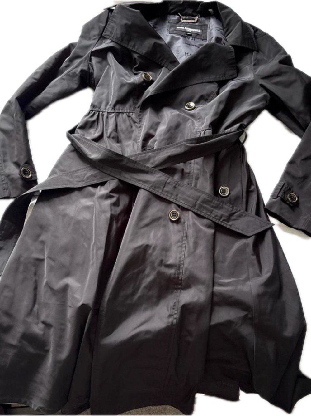 Karl Lagerfeld Paris Classy Black Trench Coat